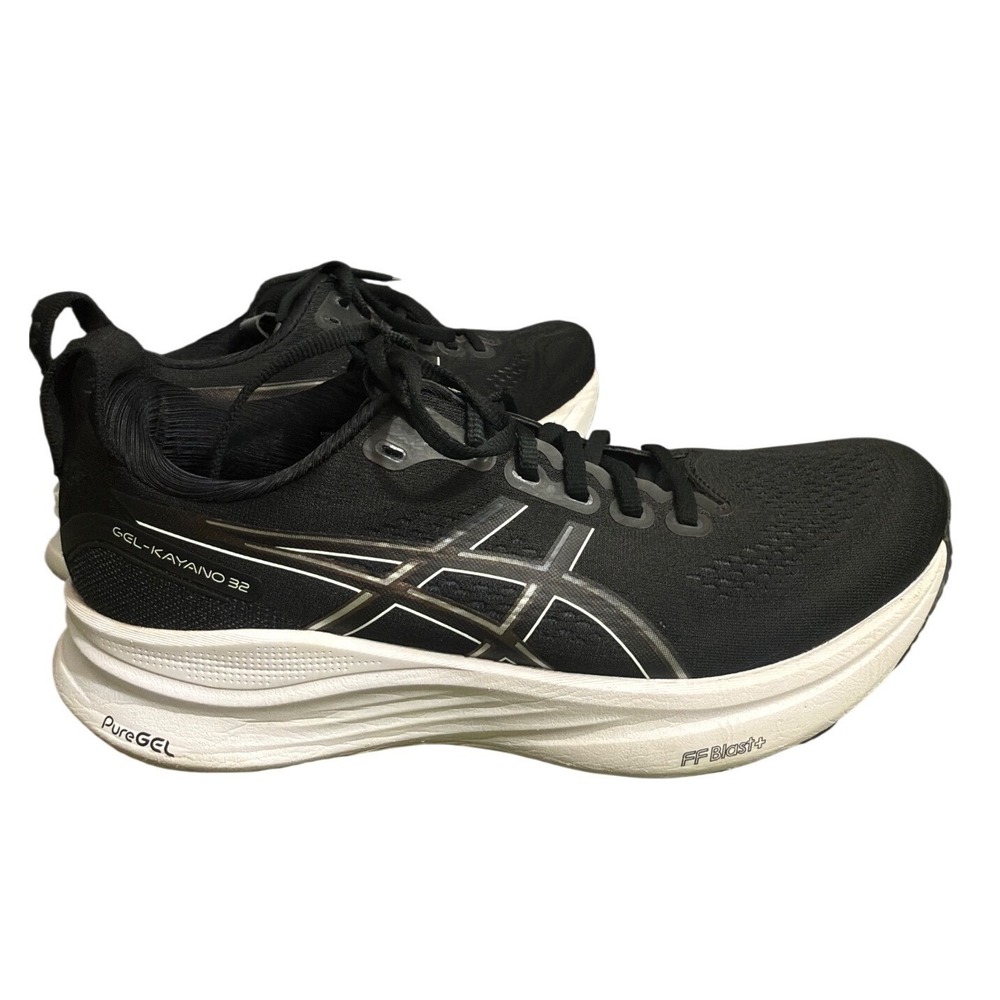 Asics‎ Gel-Kayano 32 Mens Running Shoes Black White Mens 8.5 Womens 10